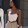 Spaghetti Strap Top Fashion Off Shoulder Sleeveless Solid Color Backless Basic Camisole