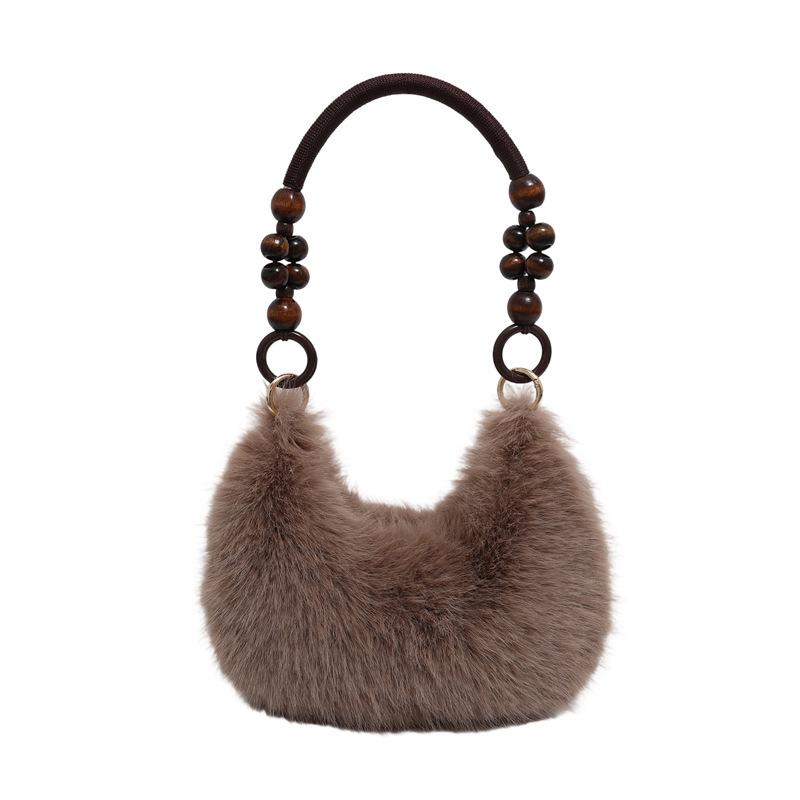 Autumn and winter Mao Mao hand bag plush small bag shoulder dumpling bag casual simple handbag shoulder bag