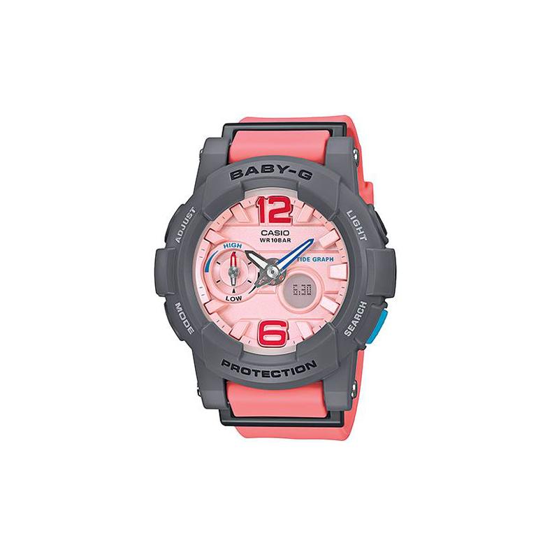 

Casio BABY-G Theme Series Classic Disc Personalized Digital Movement Vibrant Color Contrast Ocean Style New Color Series Quartz Movement BGA-180-4B2 рожевий