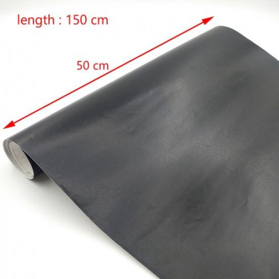 Car Black Imitation Leather Texture Film Wrap Sheet Roll Sticker Decal 150x50cm
