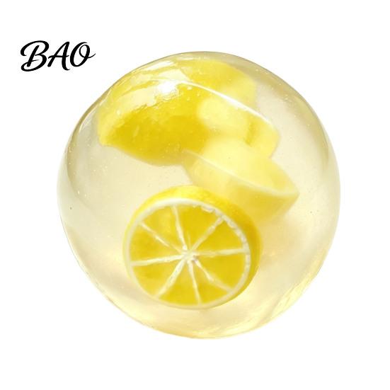 Portable Stress Relievers Shapeable Pearlescent Ball Fidget Toy, Anxiety Relief Clear Squeeze Fake Fruit Inside Toy for Kids Adults Hand Therapy Balls
