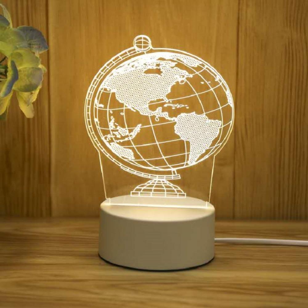 Creative Led Night Light Usb Plug Night Light Monochrome Bedside 3d Night Light