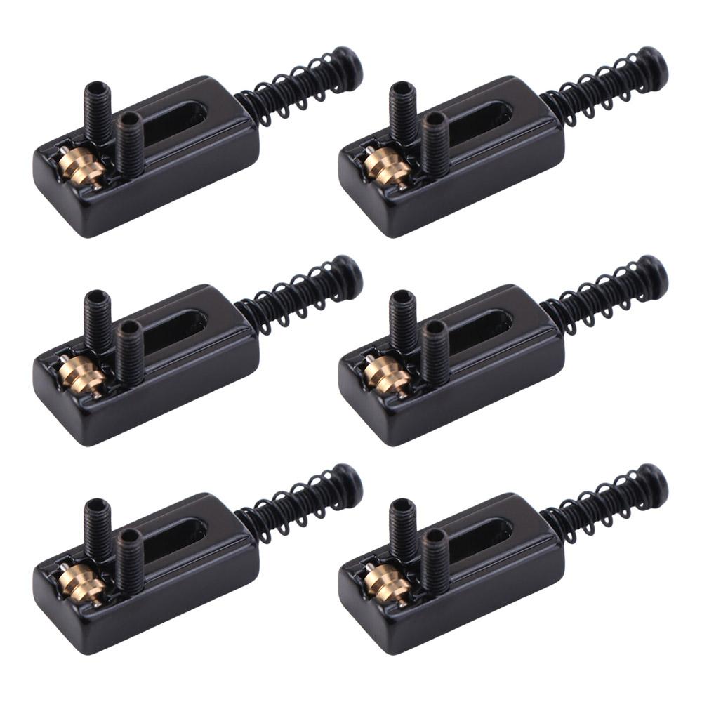 Replacement Electric Guitar Bridge Adjustable Black Gold Guitar Bridge Roller Saddles Zinc Alloy Musical Bridge Tremolo Saddles чёрный