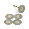 5pcs 22mm Diamond Cutting Discs Cut Off Mini Diamond Saw Blade with 1pcs Connecting Shank for Dremel Drill Fit Rotary Tool
