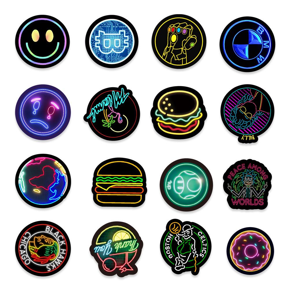 100 Neon Graffiti Stickers Car Mobile Wall Kettle Decorative Stickers