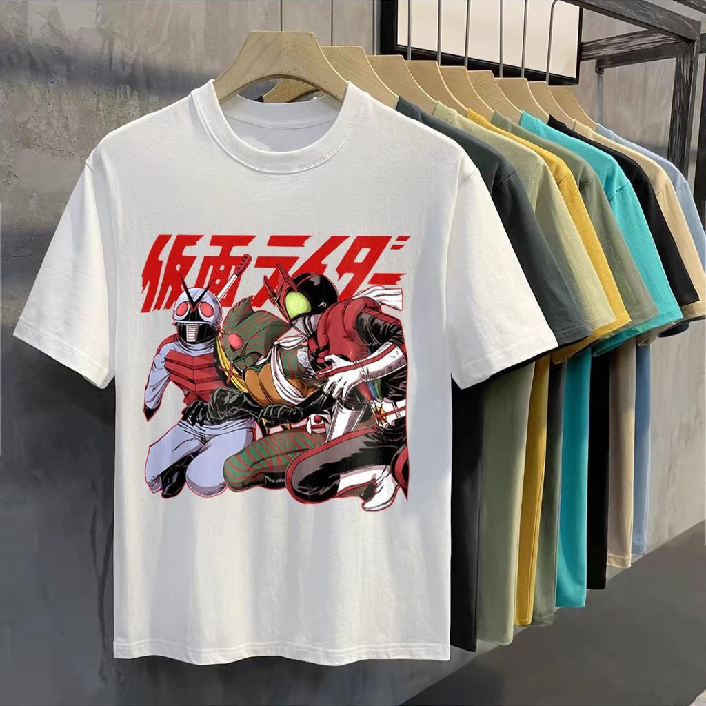 New KaUnisex Rider Film and Television Japanese Animation Peripheral Short Sleeve TShirt Loose Fashion Summer Boys Pure Clothes