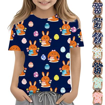 Jungen Mädchen Rundhals Lässig Bedruckt Kurzarm T-Shirt Top