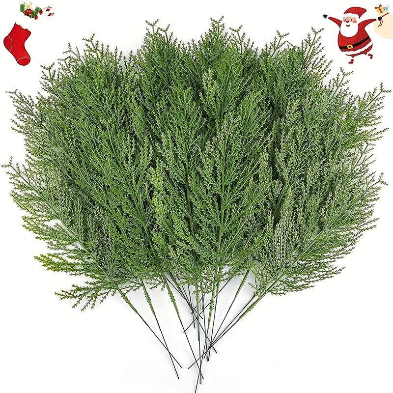 

35cm Artificial Green Pine Leaves Christmas Decoration Xmas Tree Home Room Decor 2025 New Year Gift Christmas Garland Accessory 3Pcs зелёный