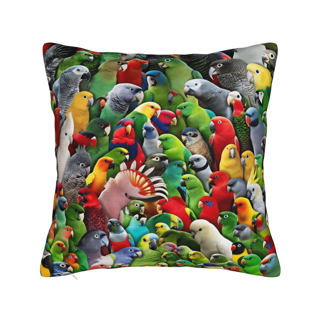 Cute Birds Parrot Pillow Cover Custom Cushion Cover Morden Pillow Case For Sofa Car Home Decor