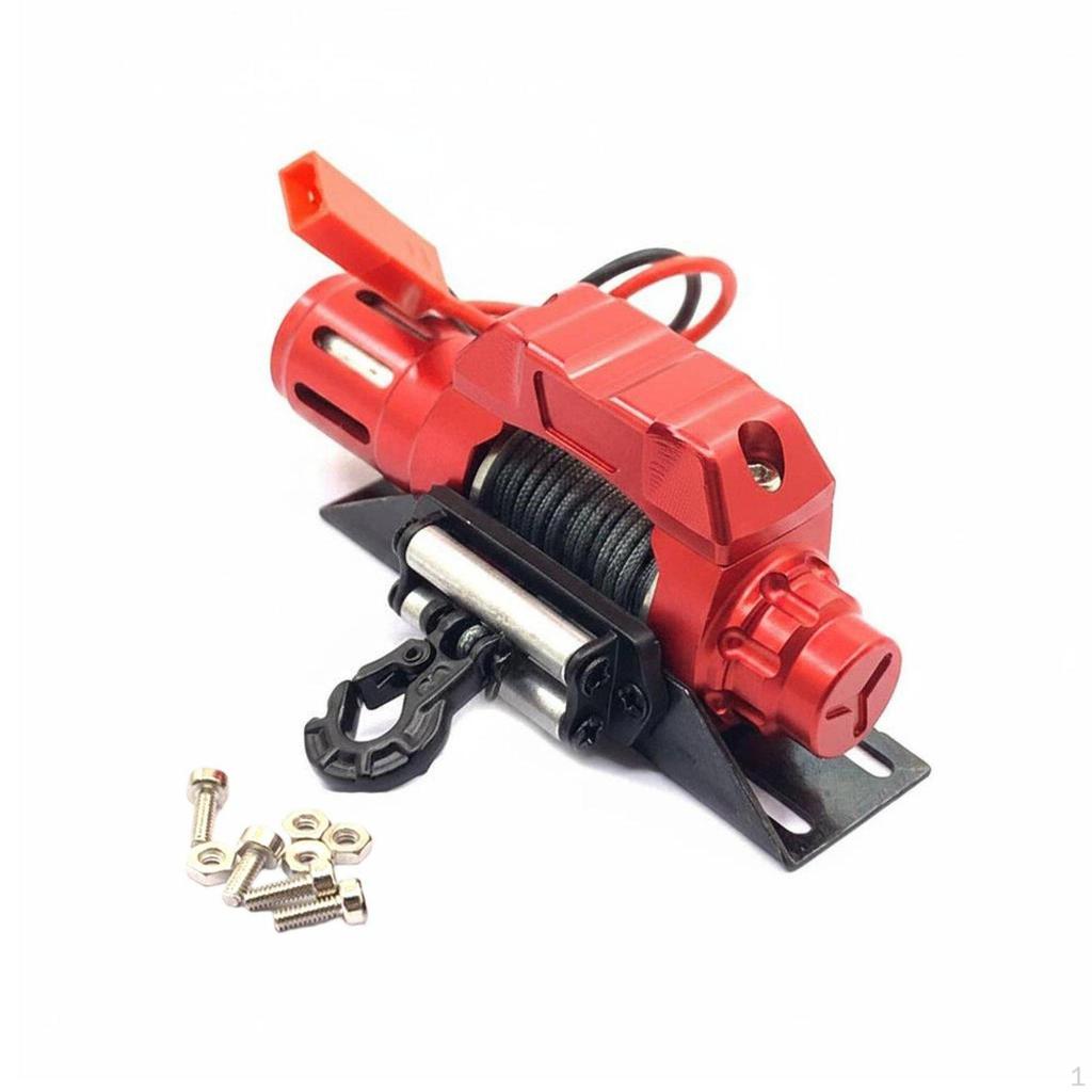 1/10 Scale Winch CNC Machined Metal Electric Highly Simulated for Model Truck Upgrade,
