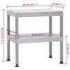 Vidaxl Tavolo da Griglia con Affumicatore, 40x28x44,5 cm, Acciaio Zincato