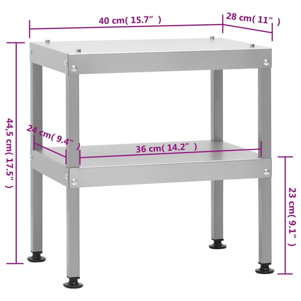 Vidaxl Tavolo da Griglia con Affumicatore, 40x28x44,5 cm, Acciaio Zincato