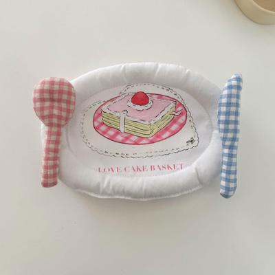 Niedliche Cartoon-Kuchen-Druckstoff-Untersetzer & Platzsets - Mädchenhafte Desktop-Dekorations-Baumwollunterlagen