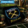 Custom Name Coat Arms hammer Blanket Lightweight Ideal Bedding Blanket Perfect for Travel, Camping, Living Rooms, Sofas, Christmas gift