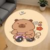 1 st Capybara Cykel Blommor Rund Stolmatta Golvmatta för Kontor, Sovrum, Heminredning Julklapp c0528078