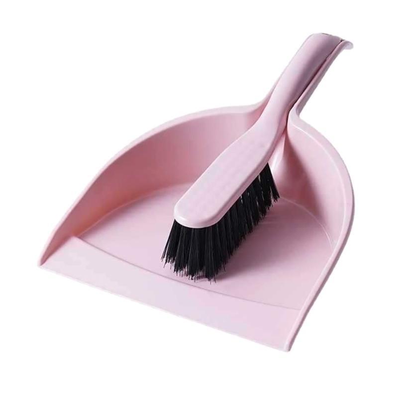 Mini Dustpan and Brush Set Multi-Functional Cleaning Tool with Hand Broom Brush розовый