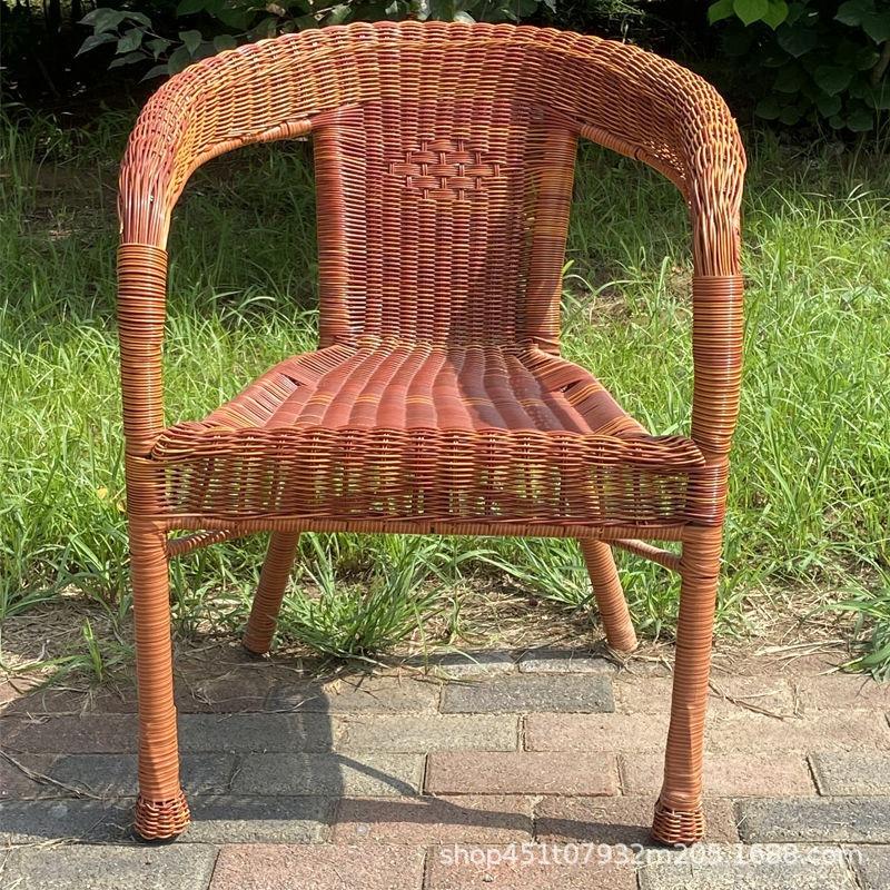 Comfortable Rattan Chair Outdoor Armchair Living Room Aesthetic Backrest Chairs Decorative Vintage Armchairs Rattan Furniture