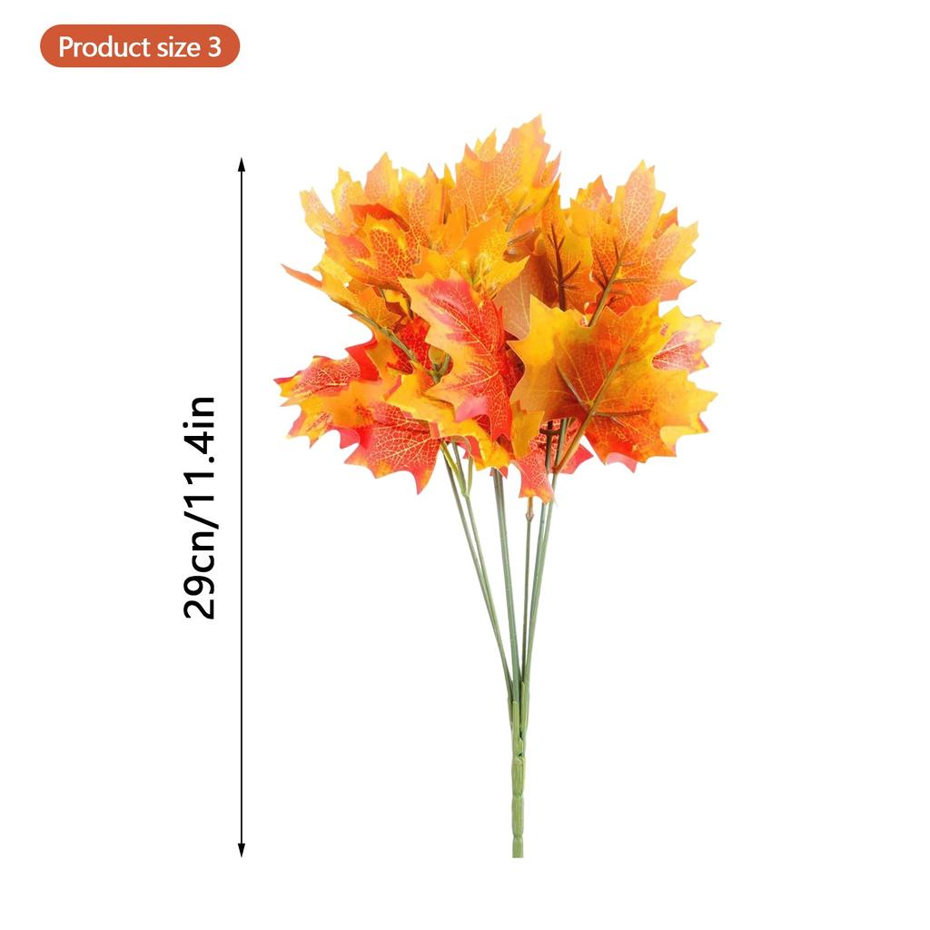 29cm Artificial Maple Leaves Branches Fake Fall Leaves Picks With Stems Plants Table Centerpiece Thanksgiving Artificial Flowers