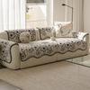 Shu Cotton Velvet Floral Jacquard Non-Slip Sofa Cushion, Thick Cream Style Cover for Autumn/Winter 2025