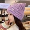 Solid Color Cat Ears Pullover Hat Japanese  Style Women Beanie Hat  Autumn Winter