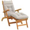 Sun Lounger Cushion VIANEN 100percent  Polyester White 200 x 50 x 8 cm