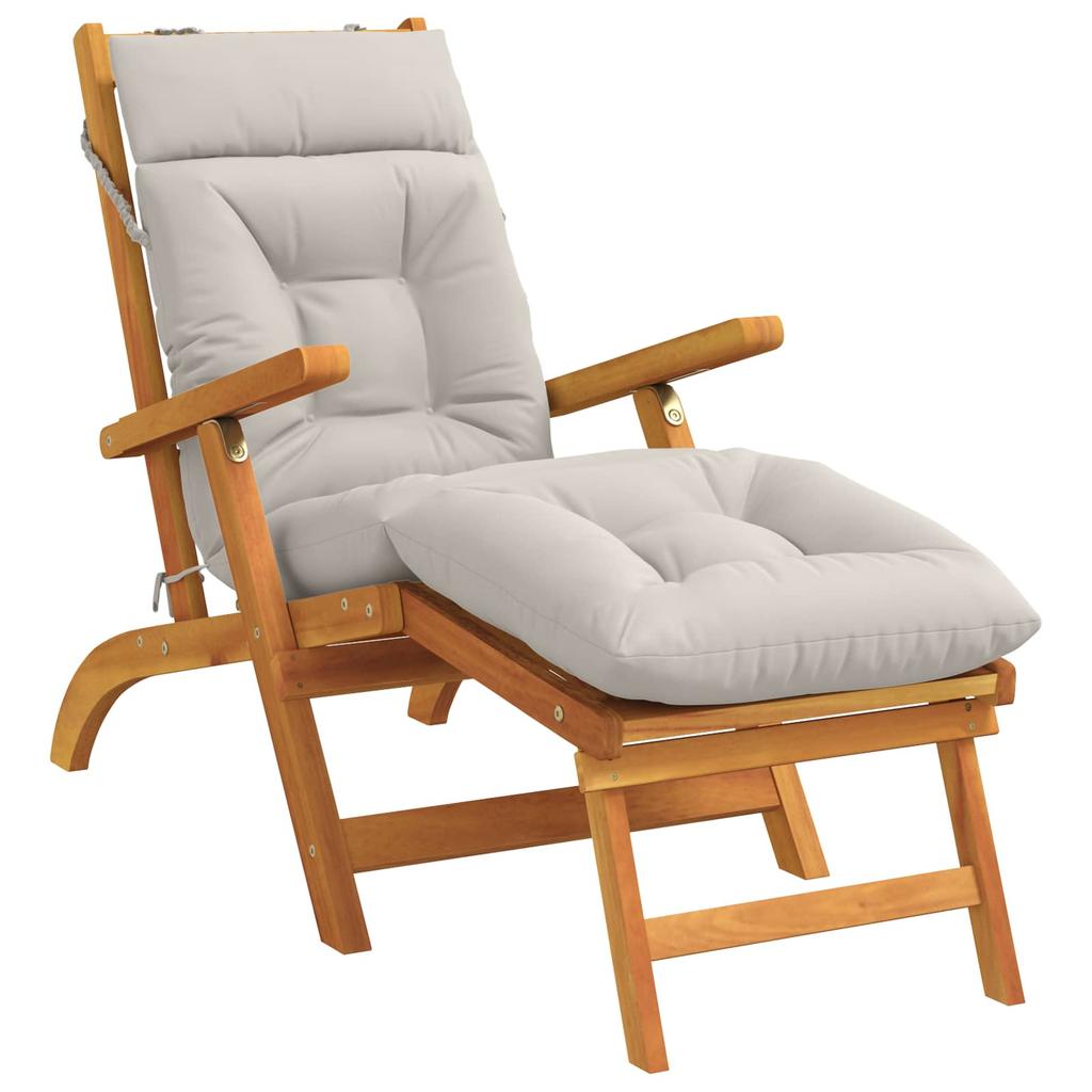 Sun Lounger Cushion VIANEN 100percent  Polyester White 200 x 50 x 8 cm