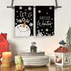 Artoid Mode Black Cute Snowman Hello Winter Kitchen Towels Dish Towels, 18x26 Inch Farmhouse Holiday Snowflake Decoration Cleaning Set of 4
