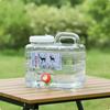 Water Storage Bucket with Spigot Transparent Container Square for Campers,