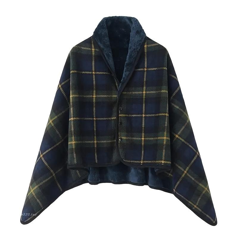Cozy Flannel Wearable Blanket Shawl - Perfect for Winter, Office & Outdoor Leisure