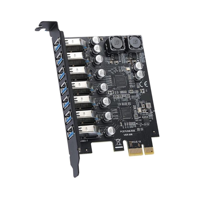 USB3.2 GEN1 5Gbps Adapter Card 7-port Expansion Card RENESAS Control D720201+720210 5Gbps PCIE X1