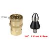 1/4 Quick Connector Pressure Washer Sewer Jetter Nozzle Sewer Cleaning Tool Pipe Unclogger Nozzle for Drain Jetting Hose 5000PSI