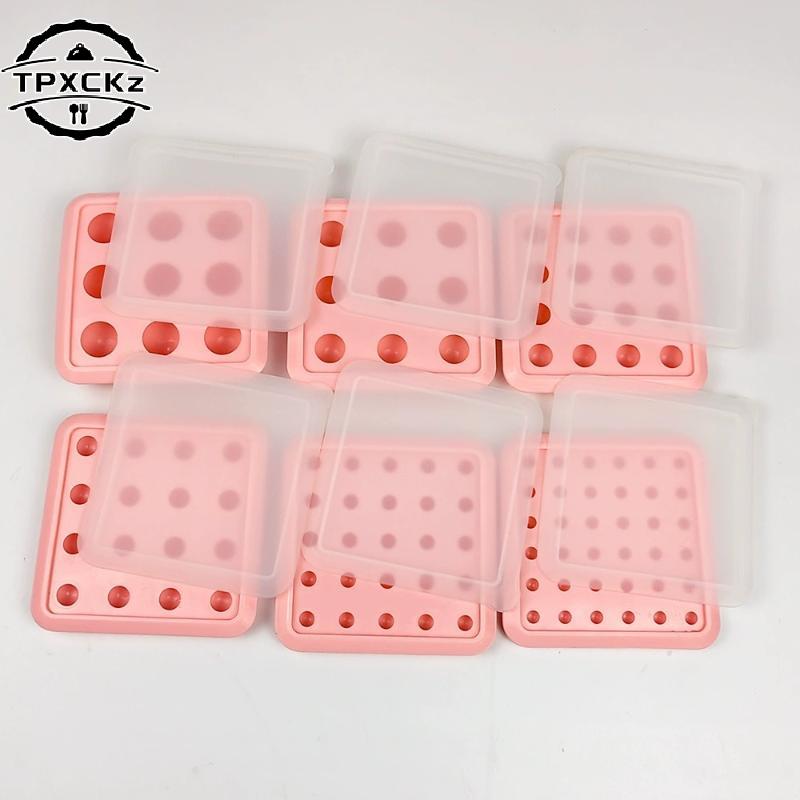 Porous Round Candy Chocolate Silicone Mold W/ Lid DIY Fondant Pudding Ice Cube Mould Valentine's Day Party Wedding Cake Decor