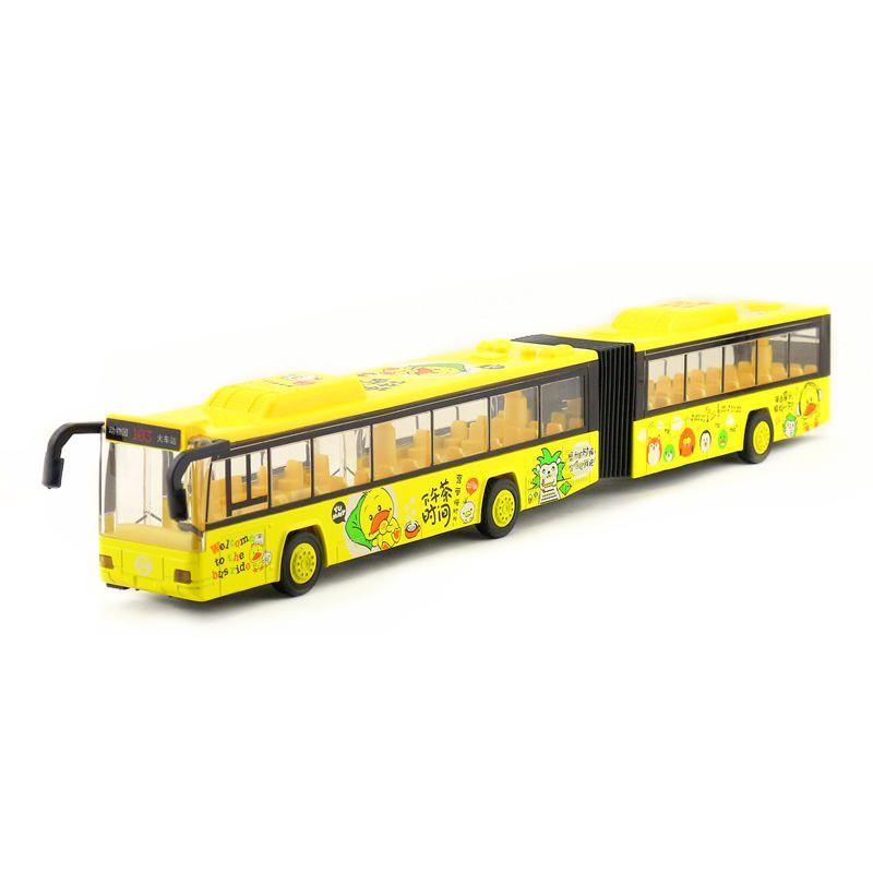 Alloy Double Jointed Bus Model Toy Sound Light Children Play Festival Gifts