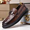 Loafers Men's New Soft-soled Beanie Shoes Men's Business Casual Leather Shoes Formal British Style Crocodile Pattern Men's Shoes