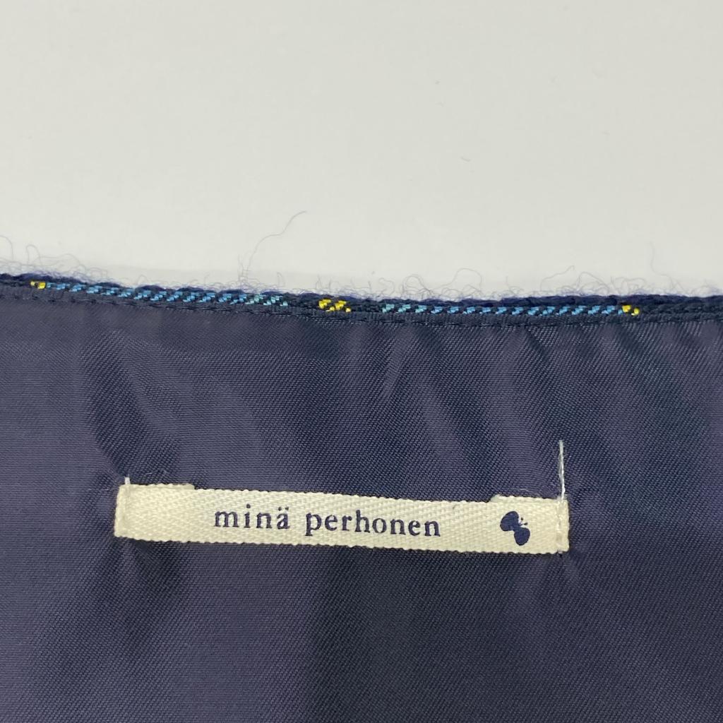 Mina Perhonen Blue Tartan Silk Skirt Skirt Not Written blueUsed