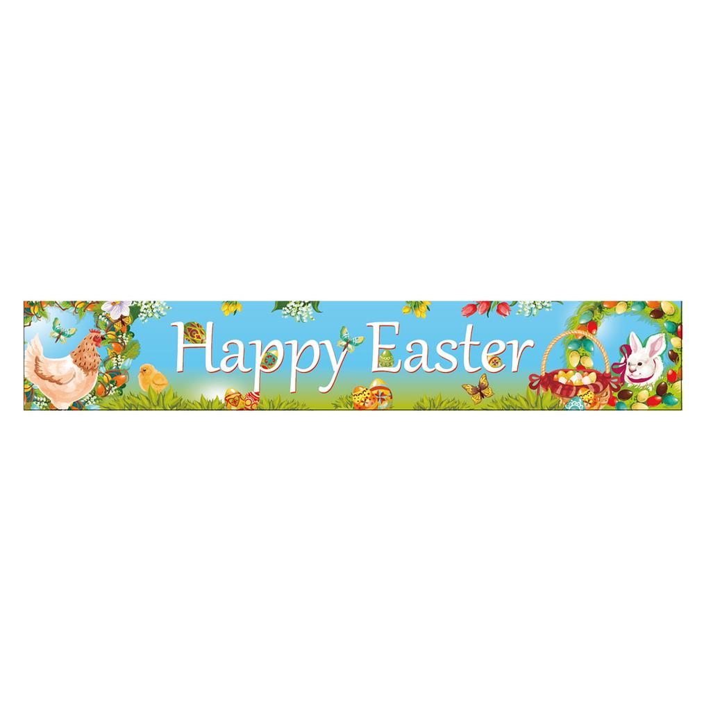 300 * 50Cm Easter Courtyard Porch Fence Decorative Banner Rabbit Egg Poster Custom