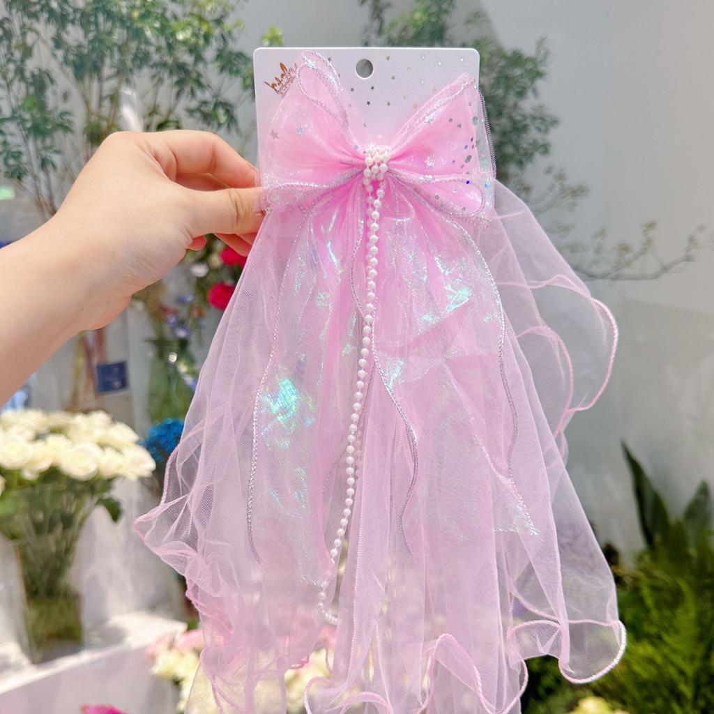 Butterfly Knot Mesh Princess Ribbon Children's Hair Clip New Cute and Exquisite Starlight Crown Does Not Damage Hair Children's