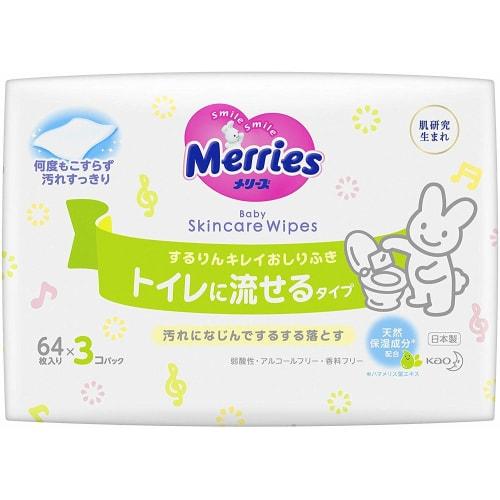 

Bulk Purchase: Merries Flushable Sururin Clean Baby Wipes Refill Pack (3-pack) 64 wipes x 3 x 2 sets