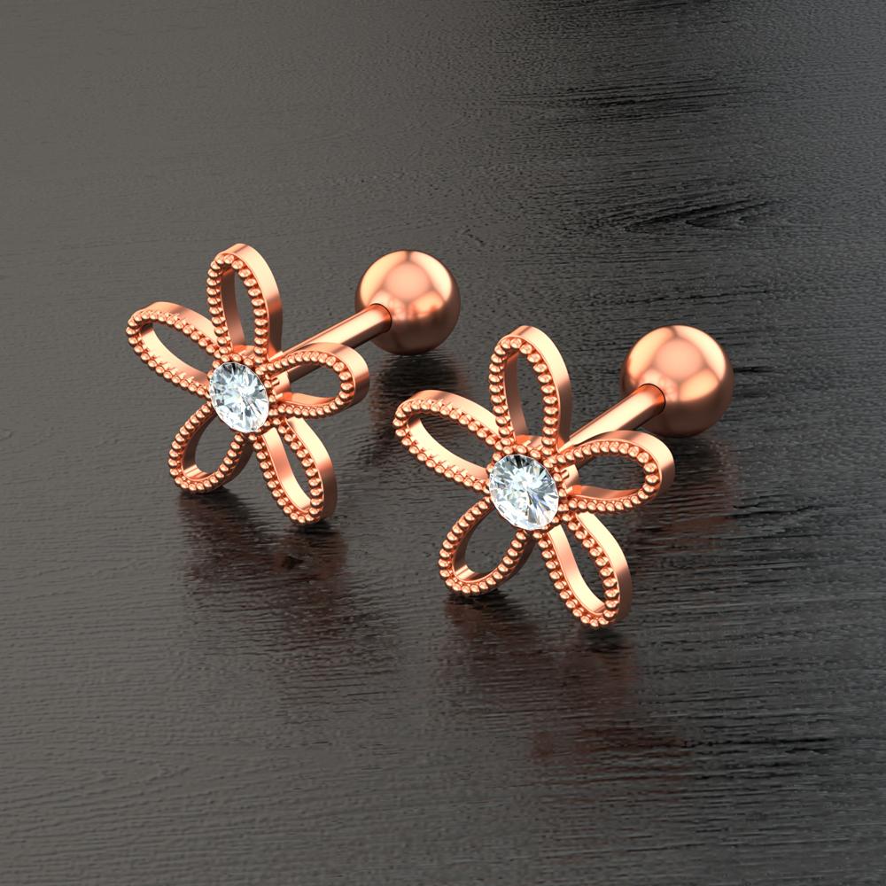 Set 10 Stainless Steel Bar Cartilage Piercing Studs Star Heart Flower Moon Rook Earlobe Screw Statement Earrings Tragus Conch