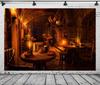 271. 7x5ft Medieval Tavern Backdrop Photography Burning Fireplace Ancient Props