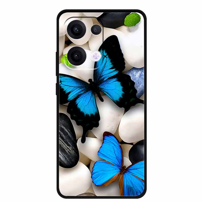 For Oppo Reno13 5G Case Soft TPU Cute Cartoon Silicon Back Cover for Oppo Reno 13 Pro Phone Cases Reno13Pro 13Pro 5G Black Shell