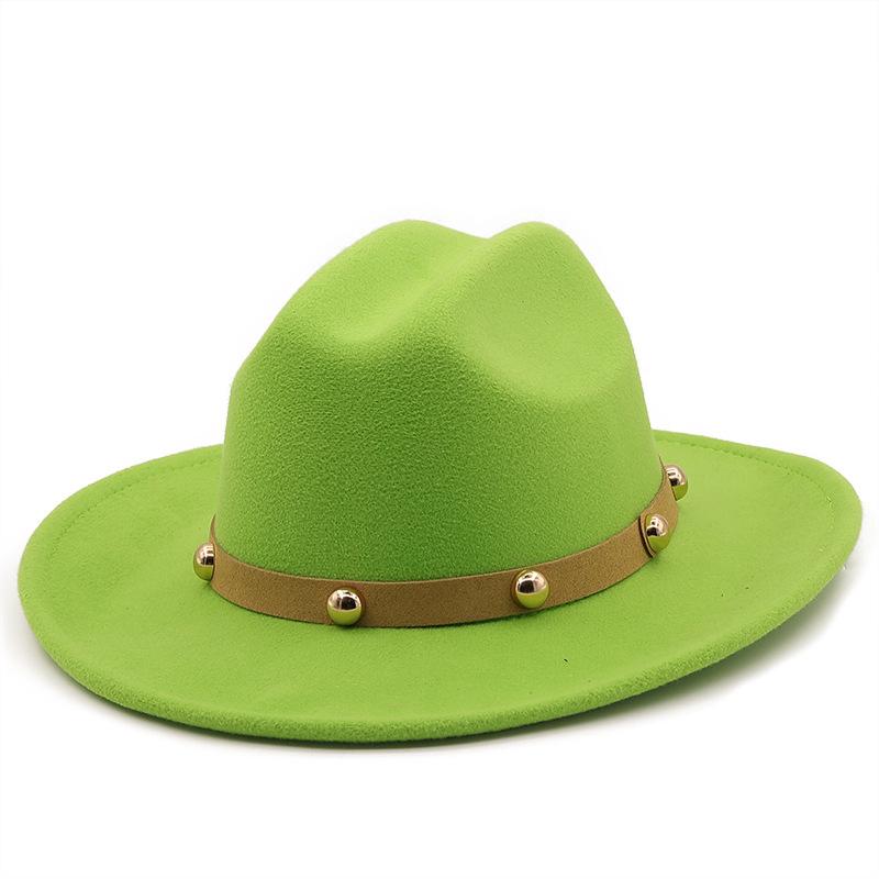 Wool Top Hat, European, American Autumn and Winter Retro Gentleman and Gentleman, Jazz, Flat Brim, Felt, Upturned Edge, Big Eaves Hat
