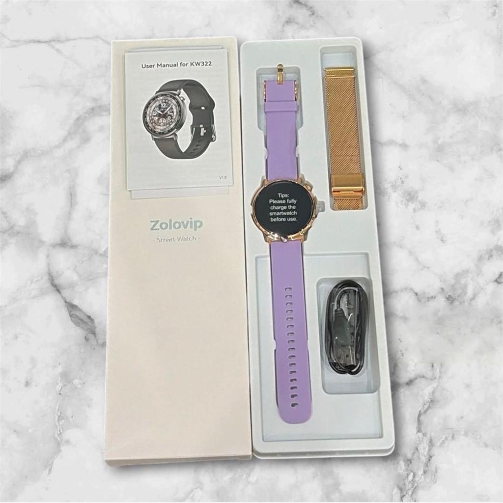 Used Smart Watch Compatible with iPhone and Android, Ultra-thin 2-color Strap, Waterproof