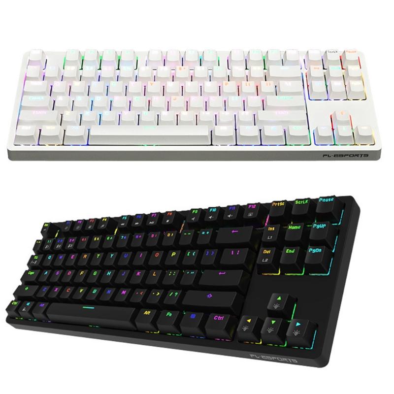 Mechanical Keyboard ABS Cover 87 Shaft Keys Mixed Color Light Colorful LED Effect Water Proof Electronic Gaming Keyboard