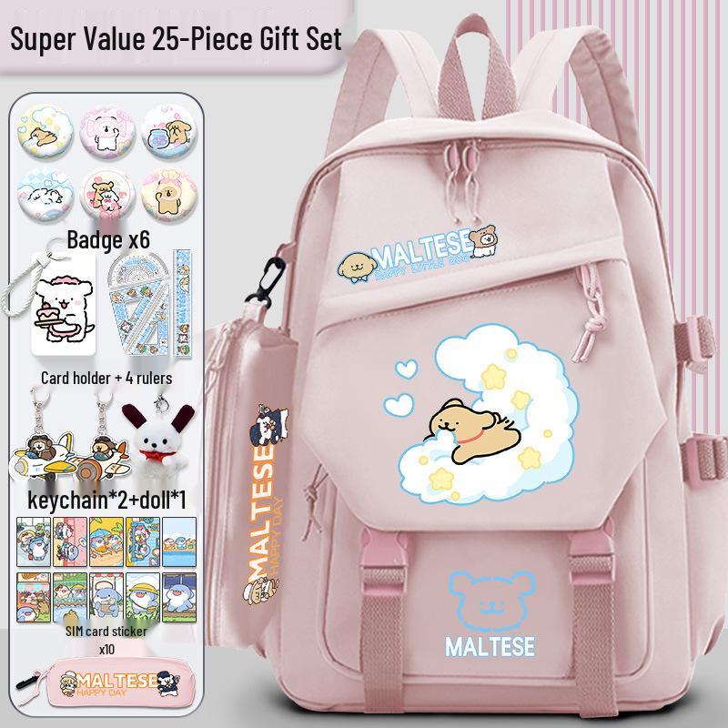 Lively Puppy Girls' Versatile School Backpack - Lightweight, Spacious & Perfect for Travel