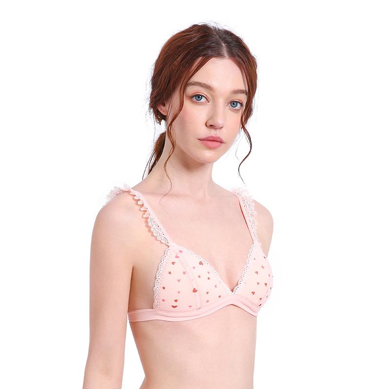 

Милый бюстгальтер без косточек с эффектом микропуш-ап, сетчатое нижнее белье в форме сердца, женское L