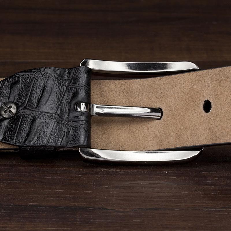 Belt Men'S Whole Cowhide Cut Crocodile Pattern Men'S Belt Pin Buckle Business Light Luxury Men'S Belt