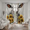 2 Pieces of HD Sunflower In the Cow Decorative Curtain White Tie Digital Printed Curtain Home Decoration Style Decoration Living