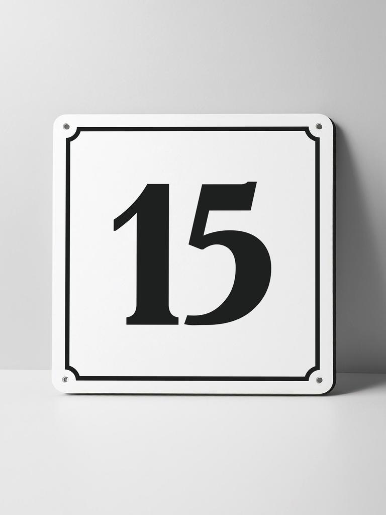 Metal Sign Black House Number On White Background Outdoor Wall Art Decor