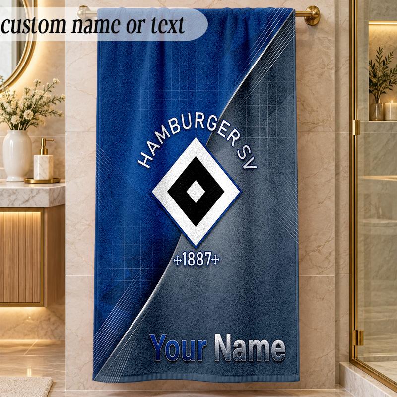 Beach TowelHamburger SV Custom Name Text Personalized Soft Towel for Beach Pool Indoor Home Decor Gift